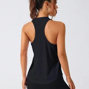 Canotta sportiva casual senza stampe con schiena a racerback