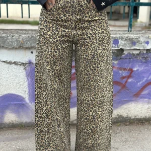 Jeans Animalier Con Strass Neri