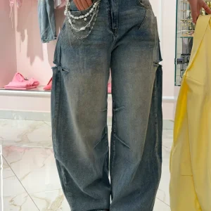Jeans Balloon Strappi Laterali