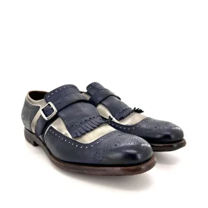 Church’s Shanghai, bicolore blu navy e bianco, suola in gomma