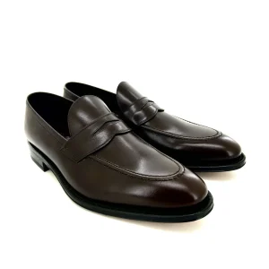 Sir Wilson mocassini uomo, in pelle marrone, suola cuoio