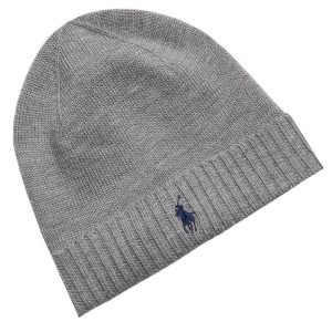 Cappelli in lana grigia con logo Uomo 710886137003 FAWN GREY HEATHER