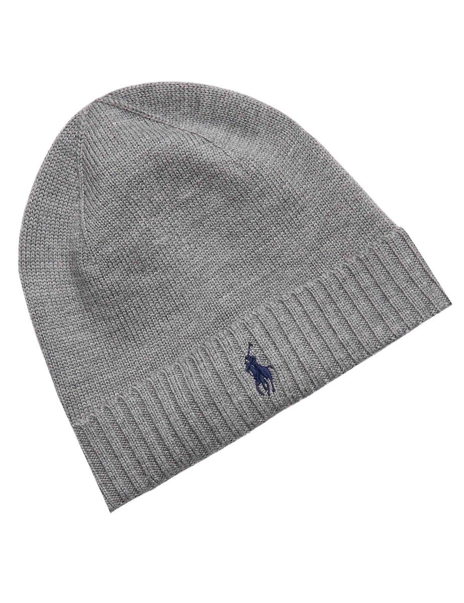 Cappelli in lana grigia con logo Uomo 710886137003 FAWN GREY HEATHER