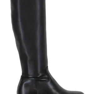 Stivali donna in pelle nera con suola carrarmato e punta tonda Donna GINGER STB BLACK
