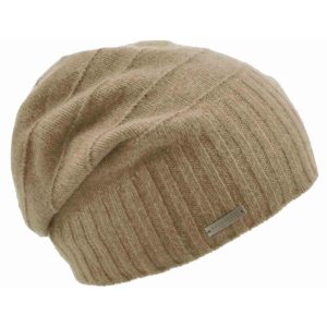 Cappelli in lana beige con bordo a coste Donna 019855-00000 94