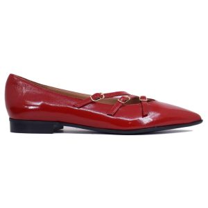 Ballerine donna in pelle rossa con doppio cinturino Donna SPY9216-M 022