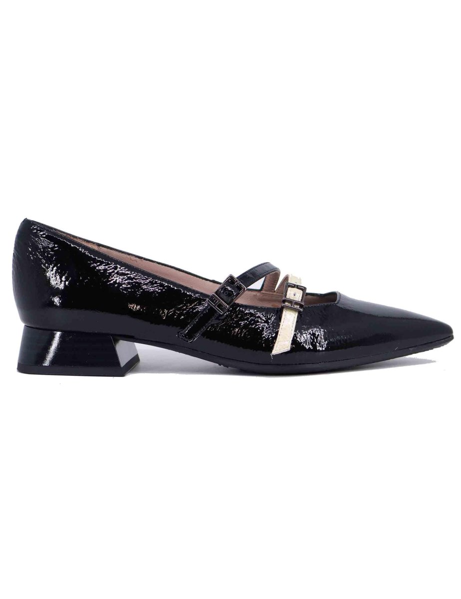 Decollete donna in pelle nera tacco basso Donna BHI243567 C003 - immagine 2
