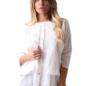 Camicia donna Cala in cotone bianco manica 3/4 Donna CALA 100