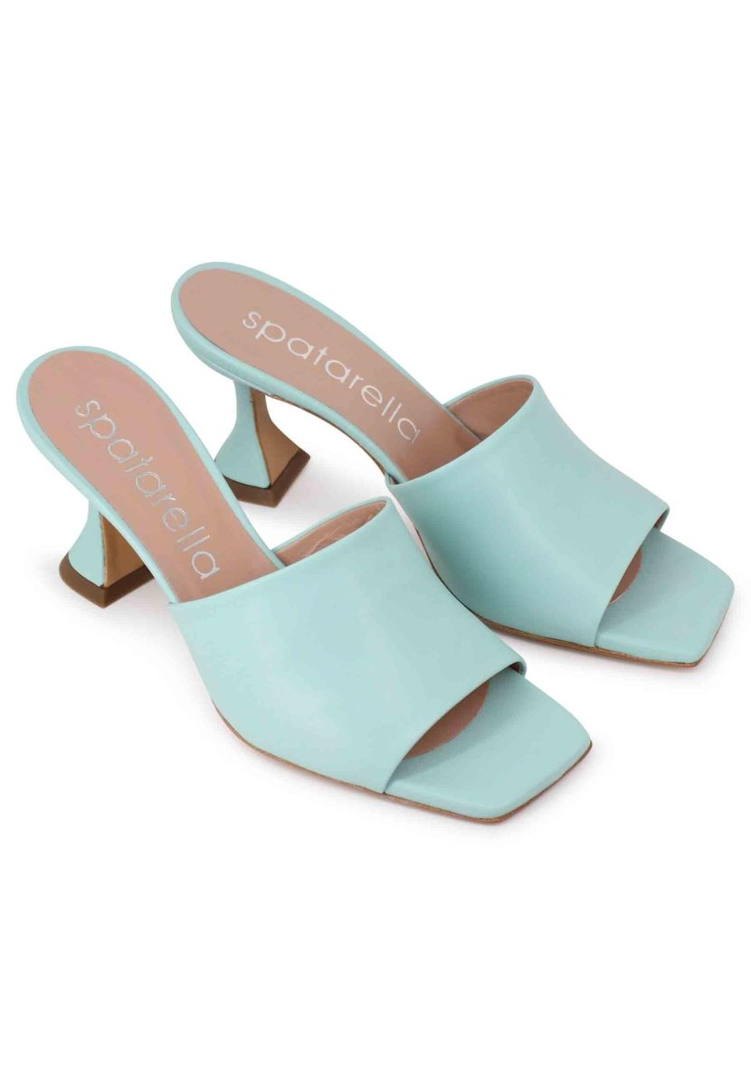 Sandali donna in pelle verde con tacco alto e punta quadra Donna SPL35 025 - immagine 4