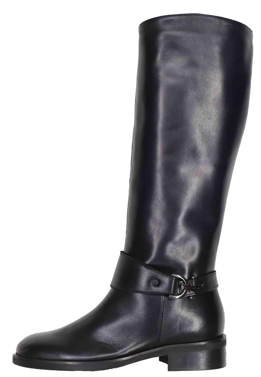 Stivali donna in pelle nera con fibbia tacco basso Donna SPR17 001 - immagine 6